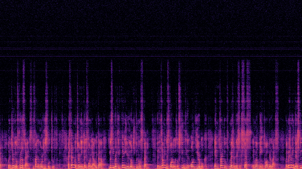 VPU spectrogram, direct skin contact, speech noise at 80 dB
