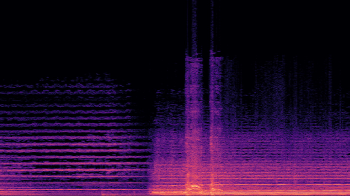 Spectrogram of a cough recorded by a conventional microphone under 80 dB noise